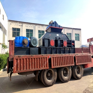 1200x800大型半自動液壓對輥破碎機發貨 破碎石英石